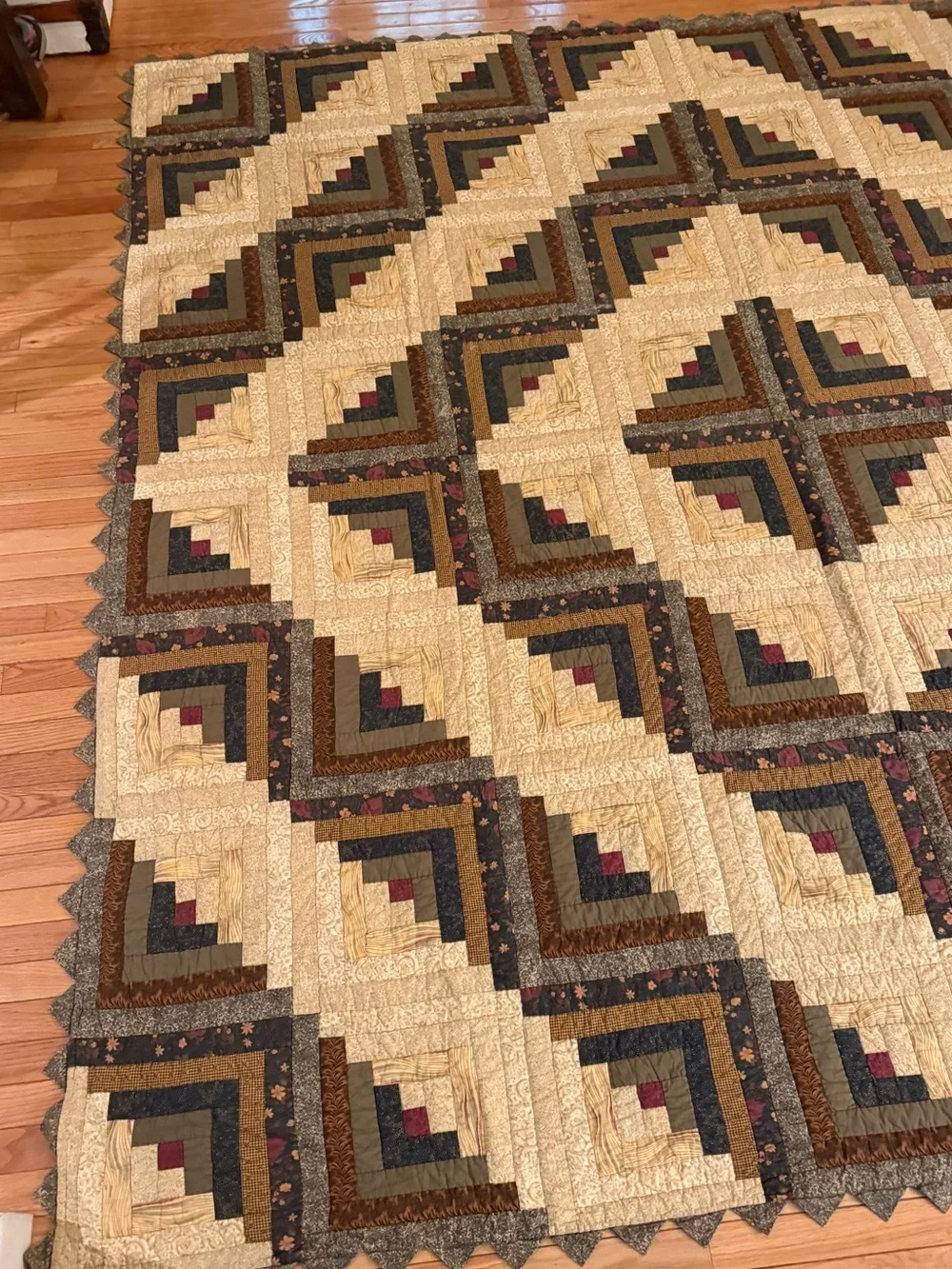 Donna Sharp Rustic Patchwork Log Cabon Quilt Bedspread 2 shams